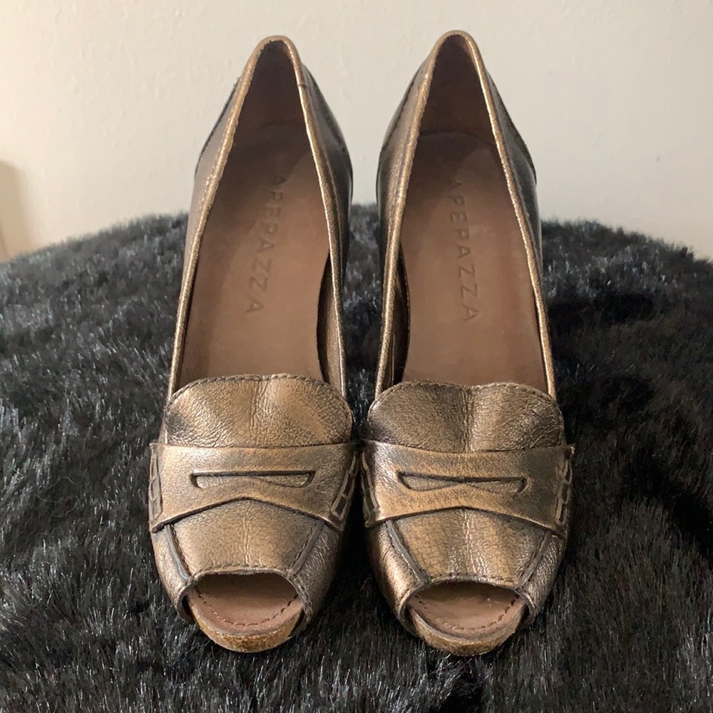 ApepaZZa “Lyon” Metallic Leather Heels